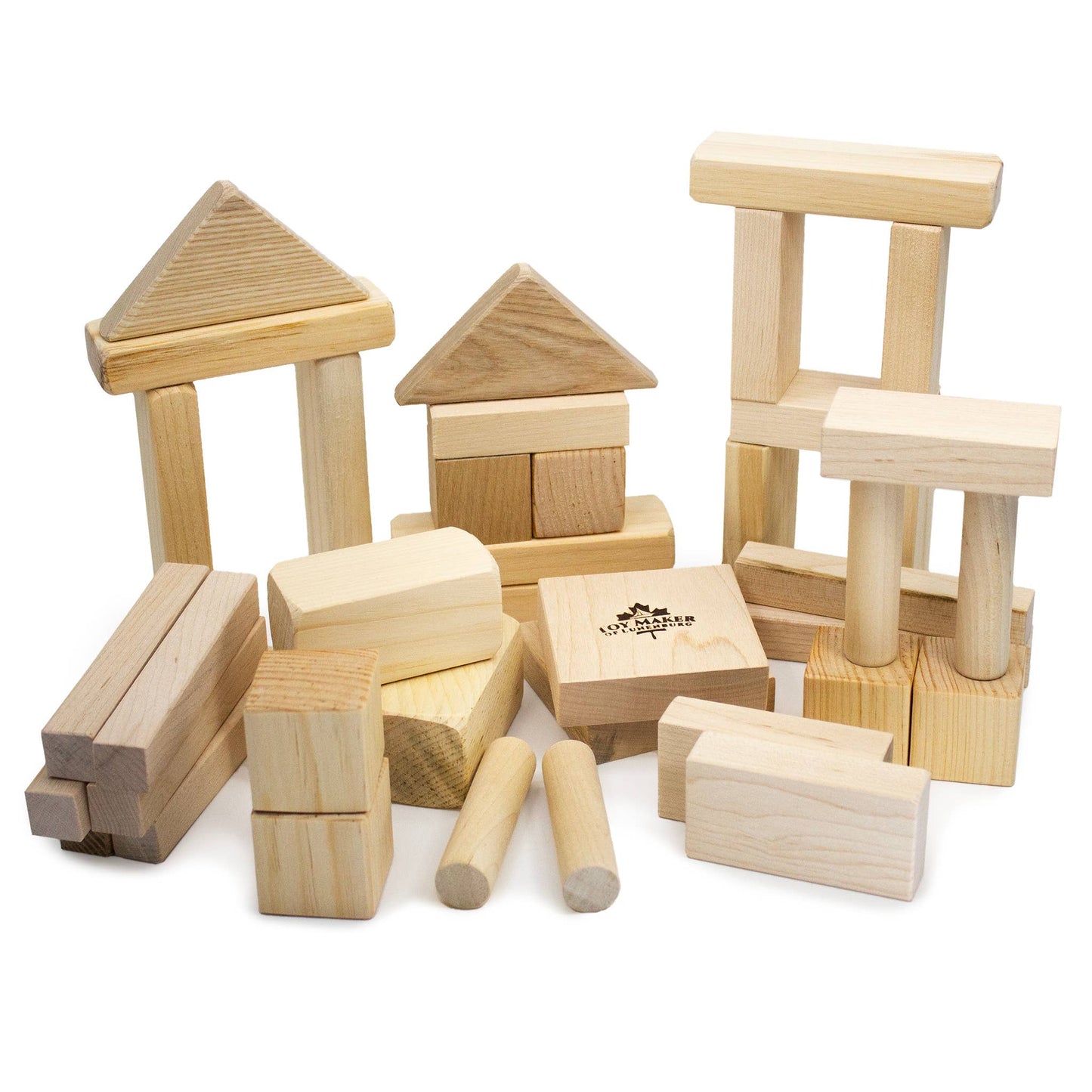 Toy Maker of Lunenburg - Wood Building Blocks Set for Kids – 40 Pieces - Made In Canada - High Quality