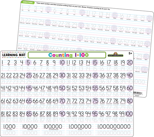 Teacher Created Resources - Counting 1–100 Learning Mat - Large Table Mat