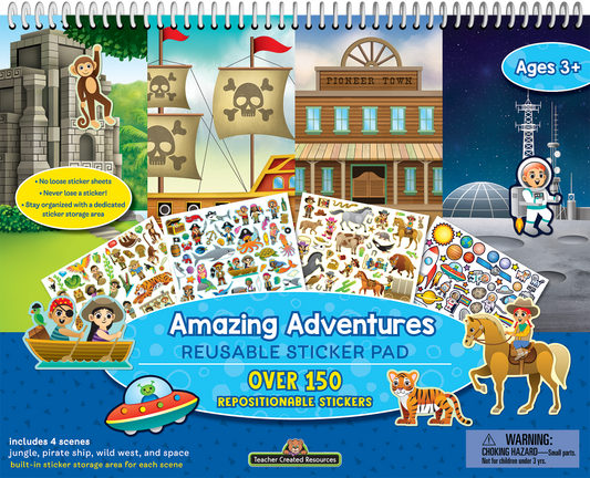 Teacher Created Resources - Amazing Adventures Reusable Sticker Pad