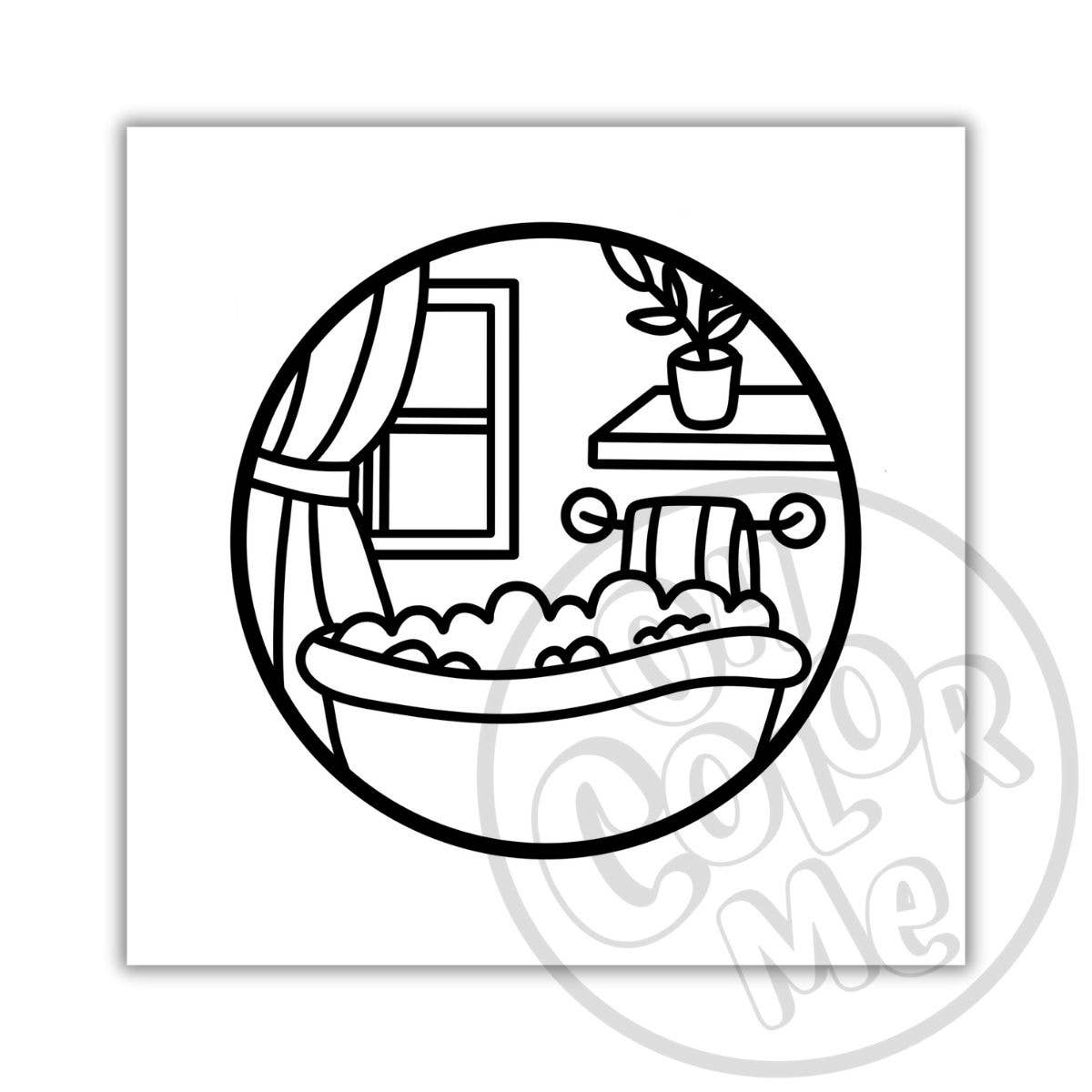 Oh Color Me - Mini Coloring Book Calming Scenes, 4"x4", Small Gifts