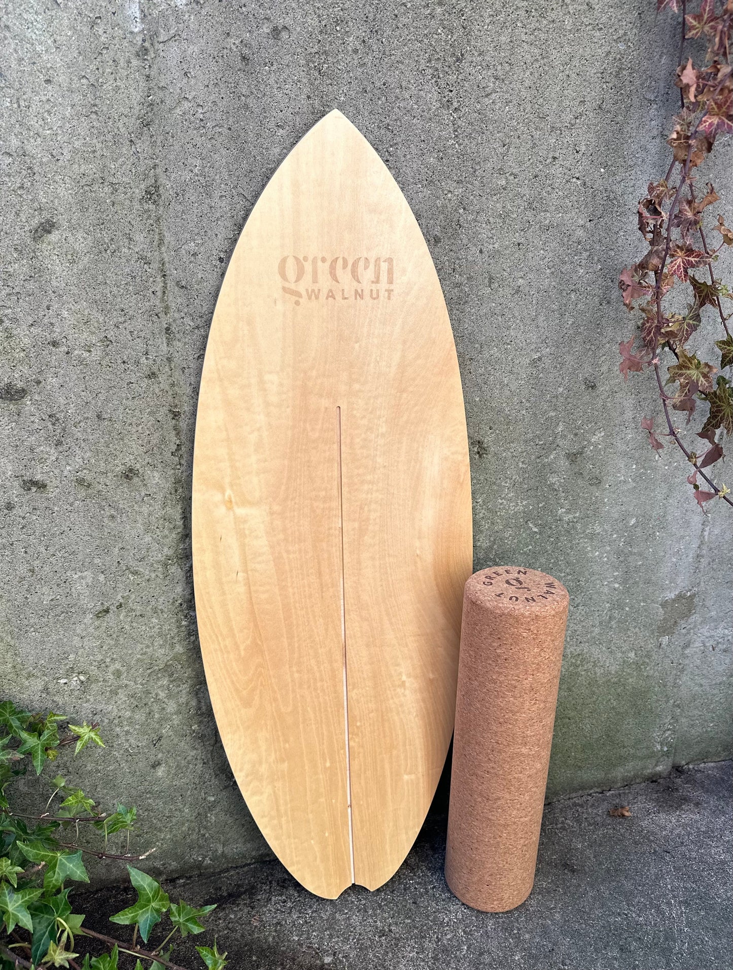 Wooden Balance Board - Surf-Style Balance Trainer with Cork Roller - Ages 5+