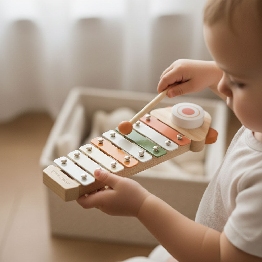Wooden Xylophone - 8 Key Musical Toy - Ages 1+
