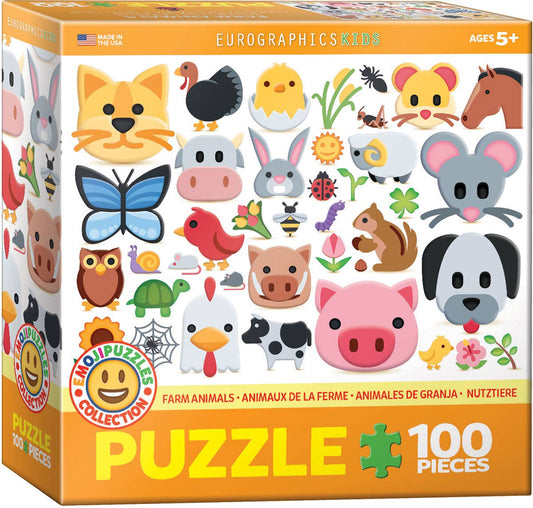 Eurographics Puzzles Canada - Farm Animals - Emojis - Premium Quality