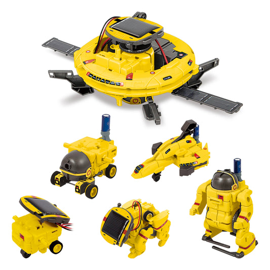 PicassoTiles - PicassoTiles 6-in-1 STEM Kids Solar Powered UFO Robot Kit