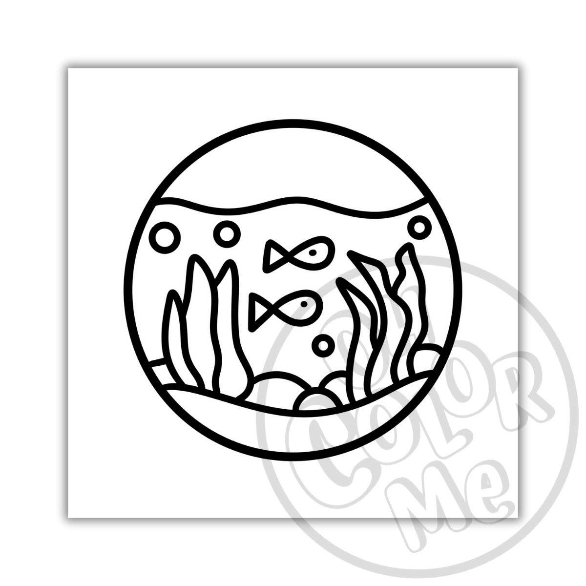 Oh Color Me - Mini Coloring Book Calming Scenes, 4"x4", Small Gifts