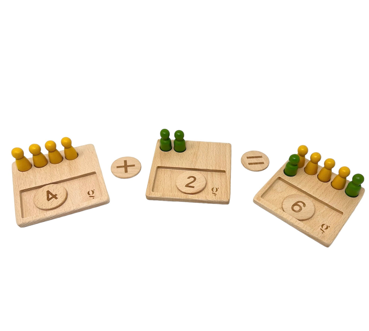Wooden Math Counting Game - Ten-Frame Peg Doll Puzzle - Ages 3+