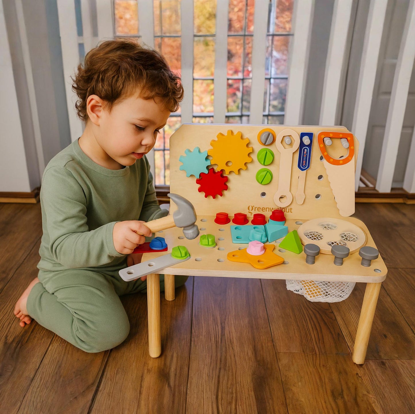 Wooden Kids Tool Bench Play Set - STEM & Montessori Toy - Ages 3+