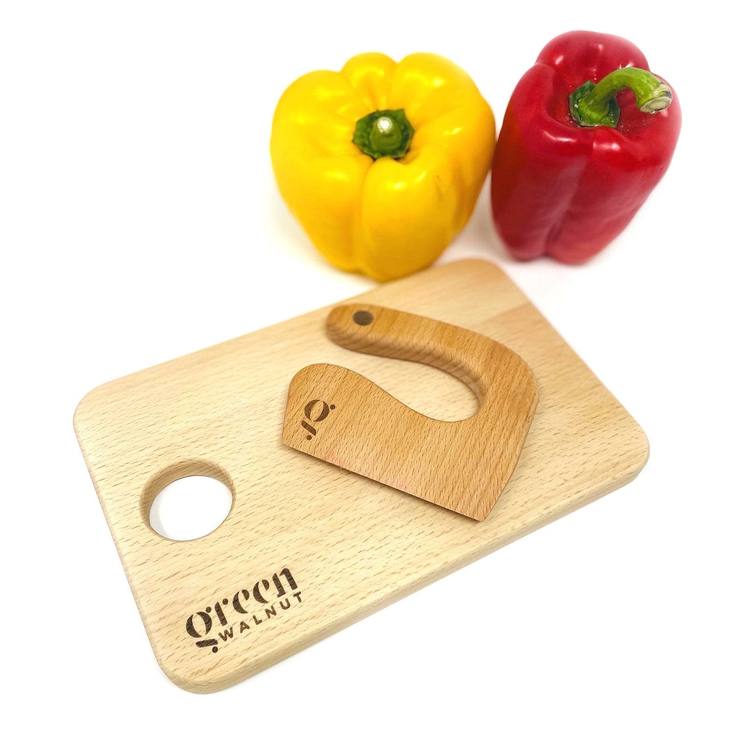 Kids Wooden Knife & Cutting Board Set – Safe Toddler Kitchen Helper - Ages 2+