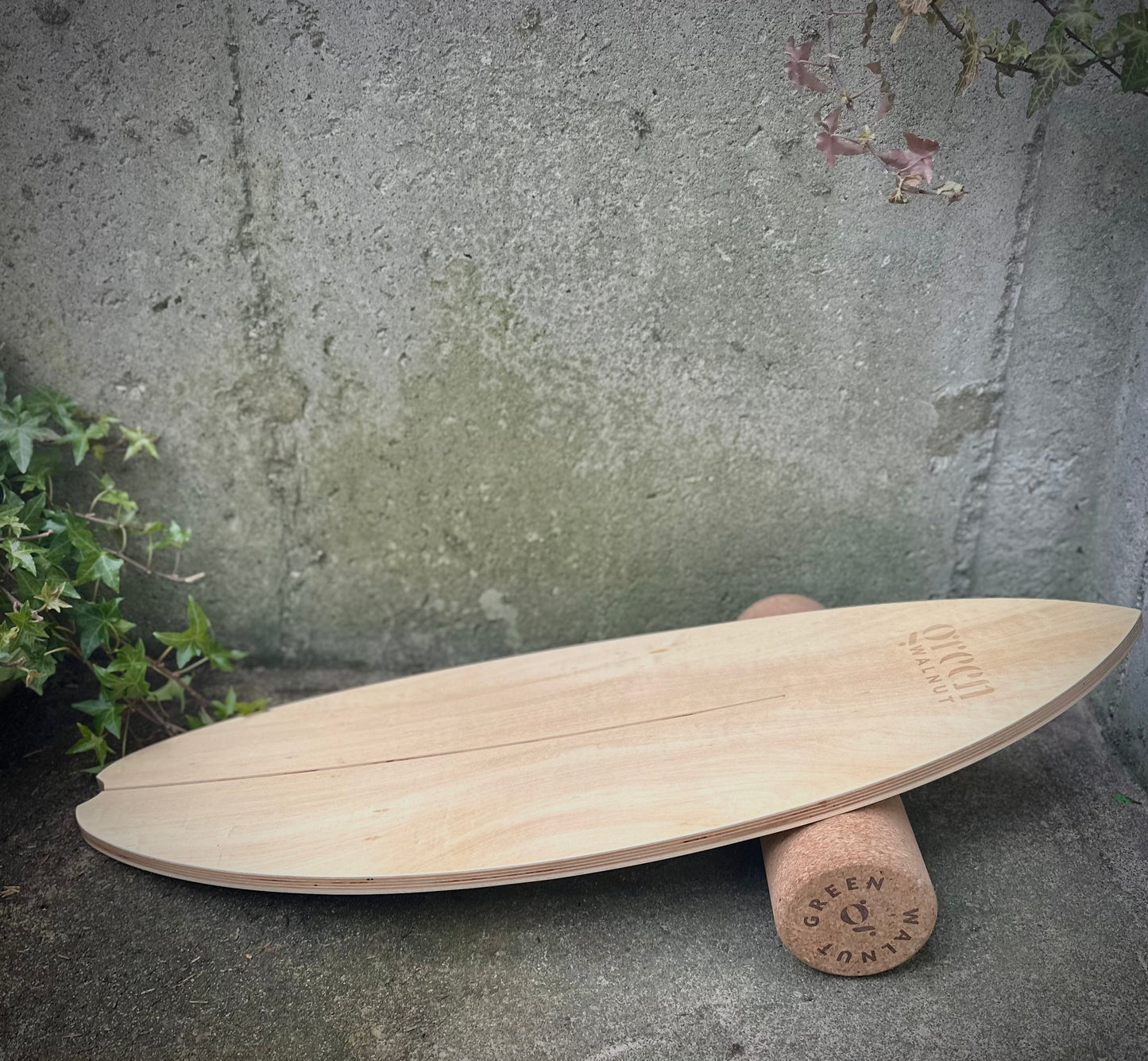 Wooden Balance Board - Surf-Style Balance Trainer with Cork Roller - Ages 5+