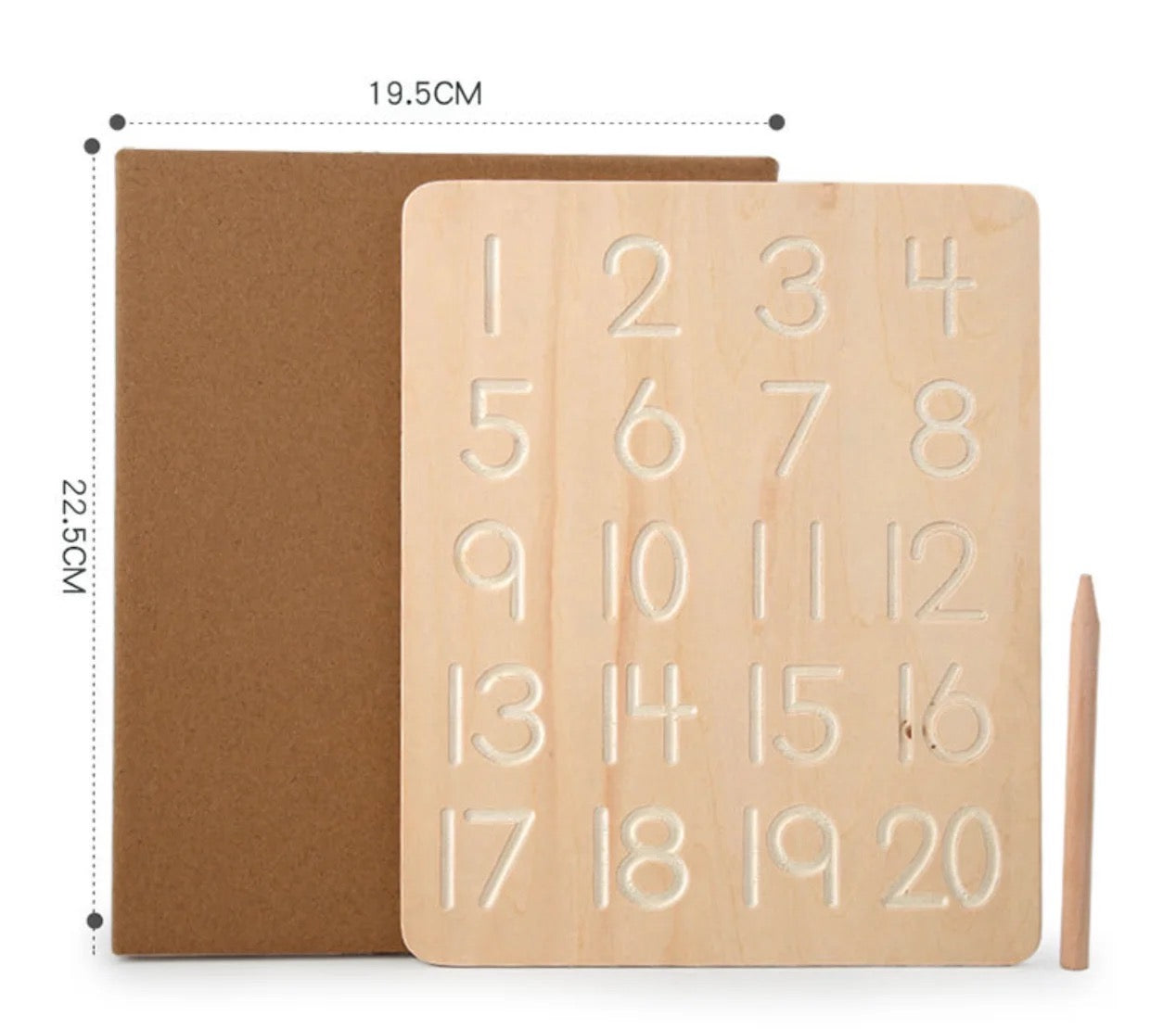 Montessori Wooden Alphabet & Number Tracing Board with Pen - Ages 3+