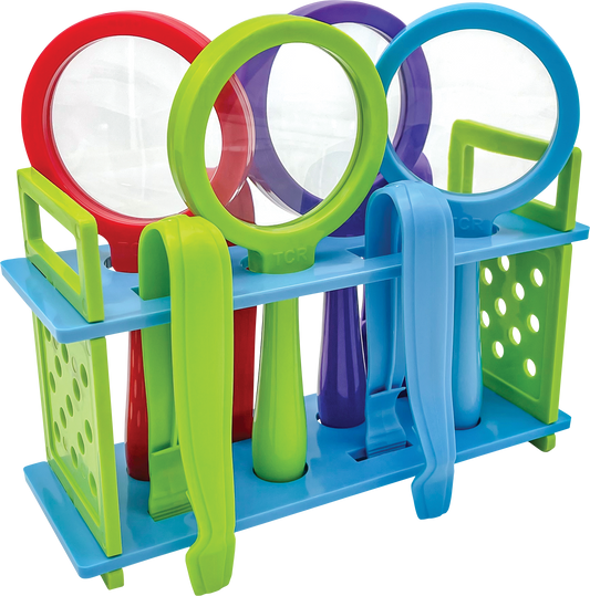 Up-Close Science Magnifying Glasses & Tweezers, 9 Pieces Activity Set