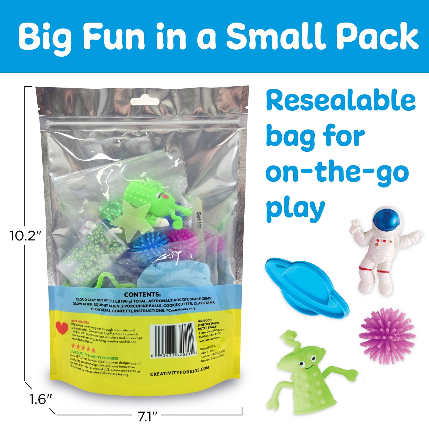 Faber-Castell / Creativity for Kids - Sensory Pack Outer Space On the Go Play Set for Kids