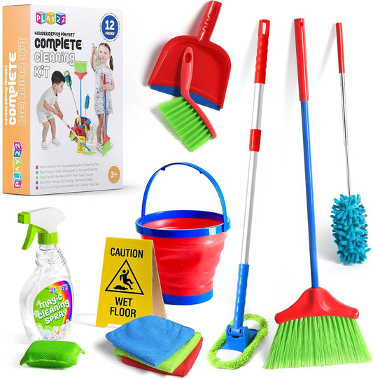 Play22 - 12-Piece Kids Cleaning Set - Toy Housekeeping Fun