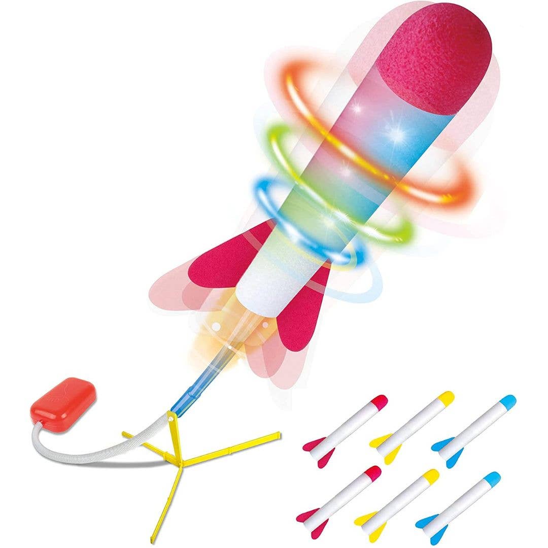 Play22 - Toy Jump Rocket Launcher Set with LED Lights