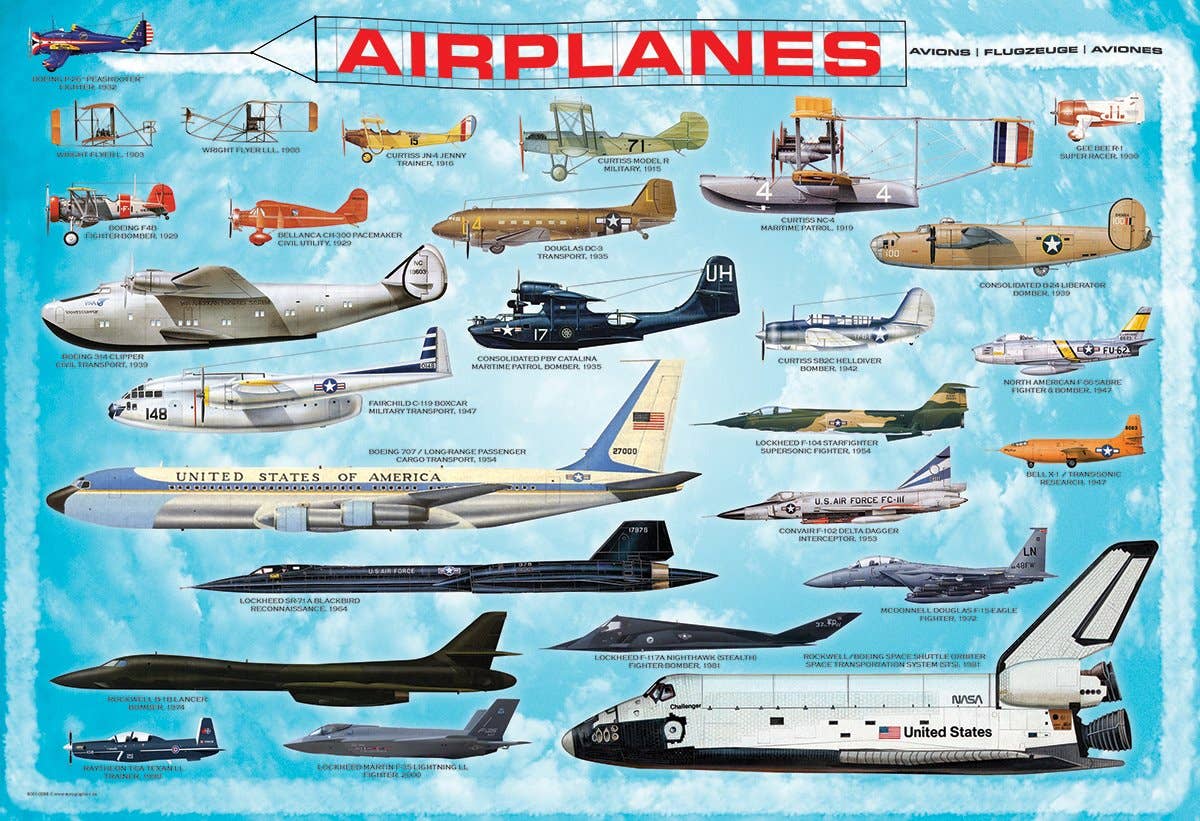 Eurographics Puzzles Canada - Airplanes - Premium Quality