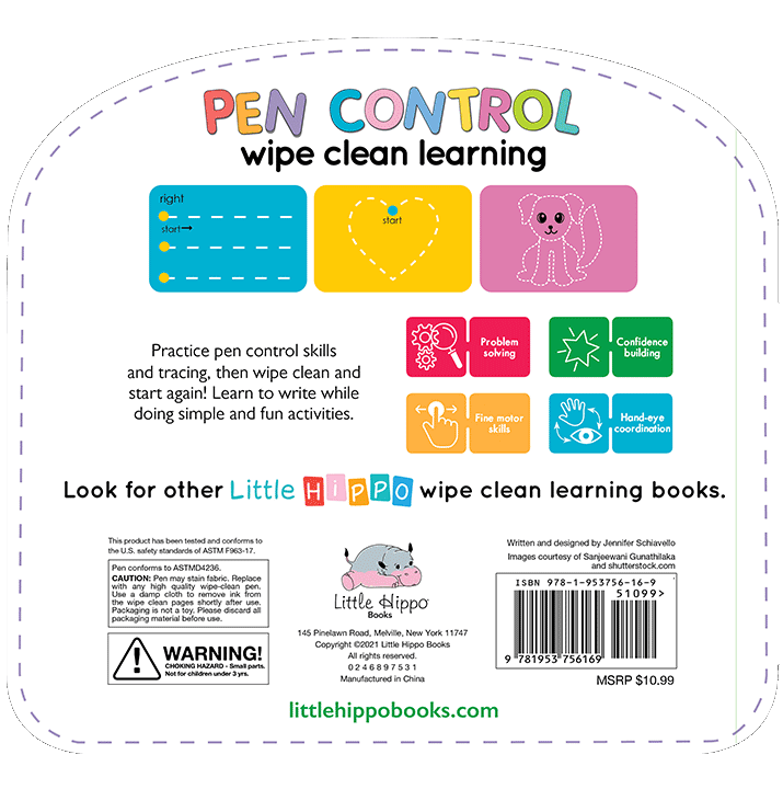 Write & Wipe Pen Control - Little Hippo Books - Glee Garden
