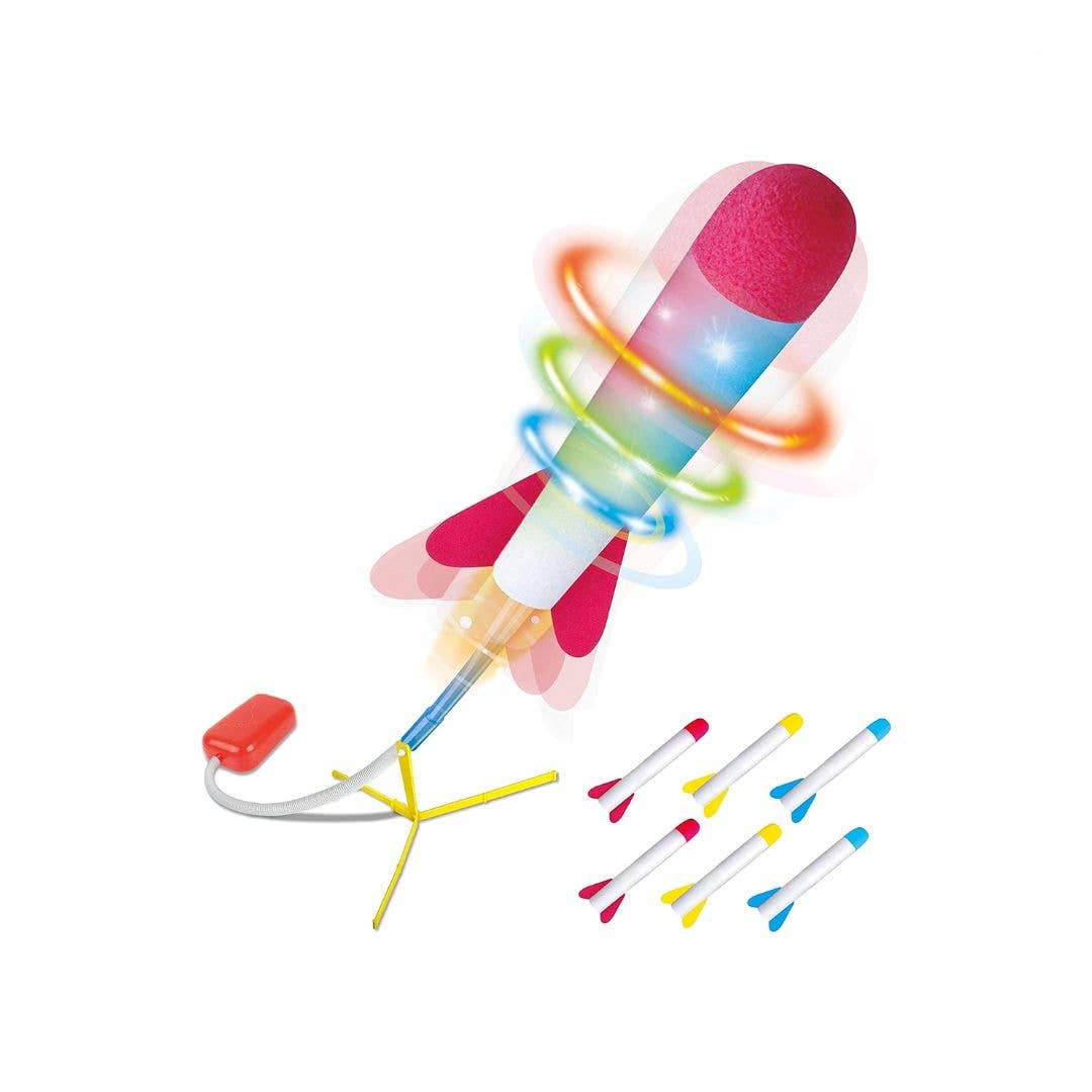Play22 - Toy Jump Rocket Launcher Set with LED Lights