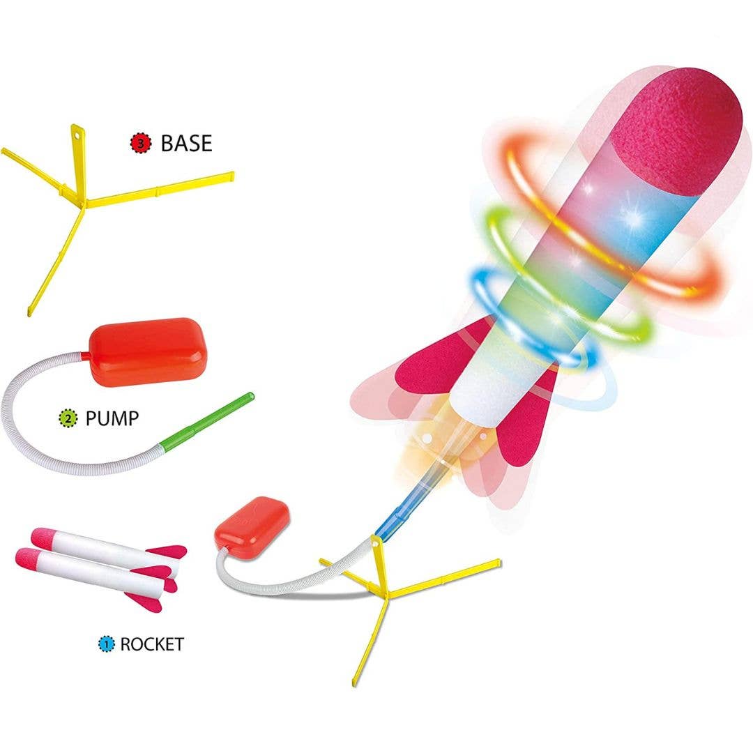 Play22 - Toy Jump Rocket Launcher Set with LED Lights
