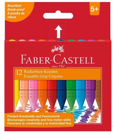 Faber-Castell - Grip Erasable Crayons - Box of 12