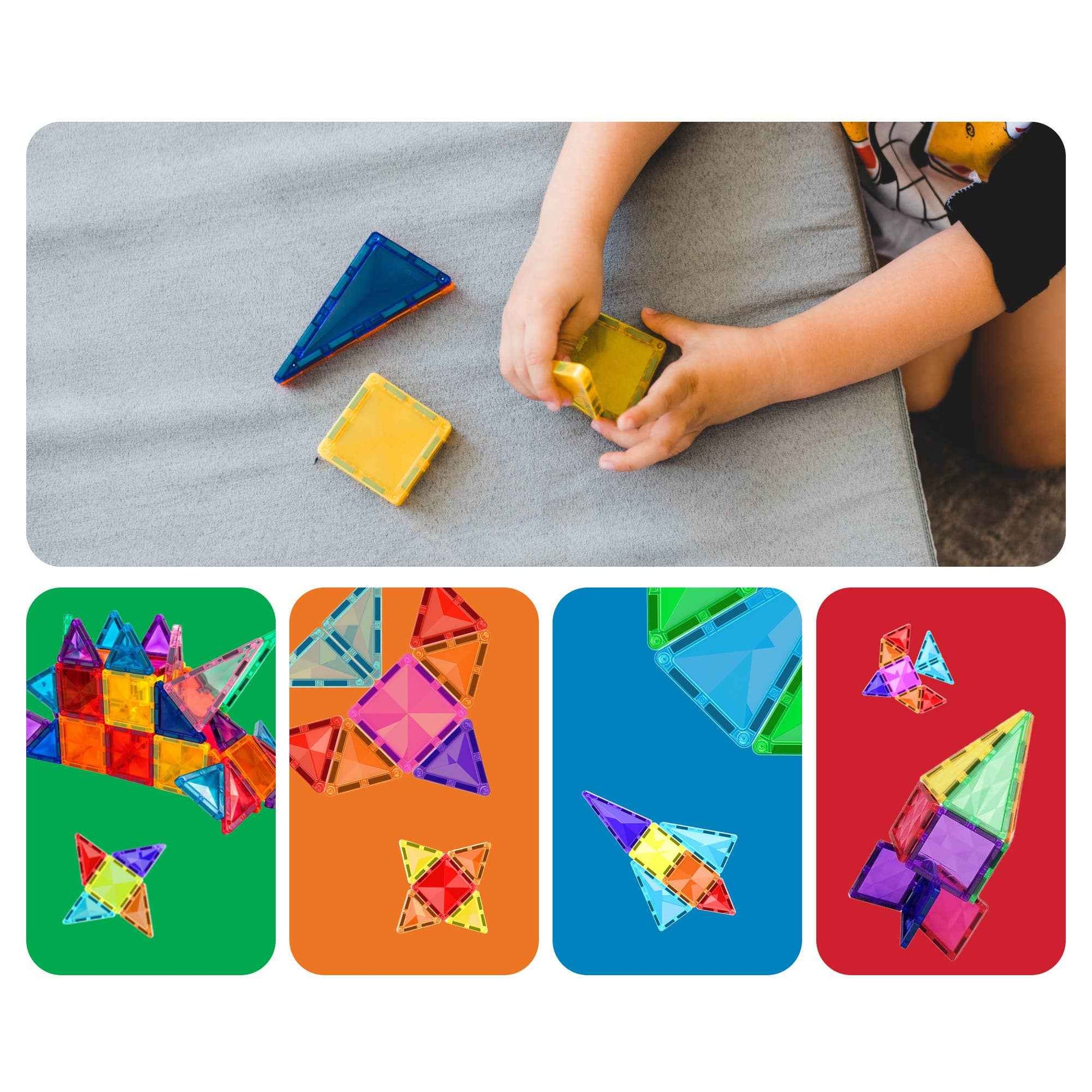 PicassoTiles 40pc Travel Size Magnetic Tile Building Set - PicassoTiles - Glee Garden