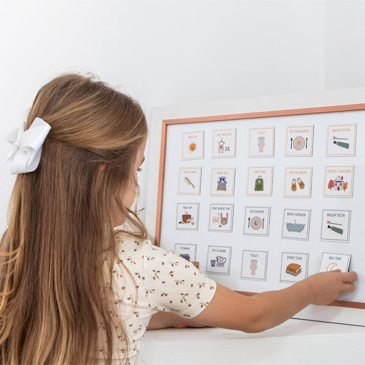 Magnetic Routine Cards – Visual Schedule for Kids - 20 Piece Set