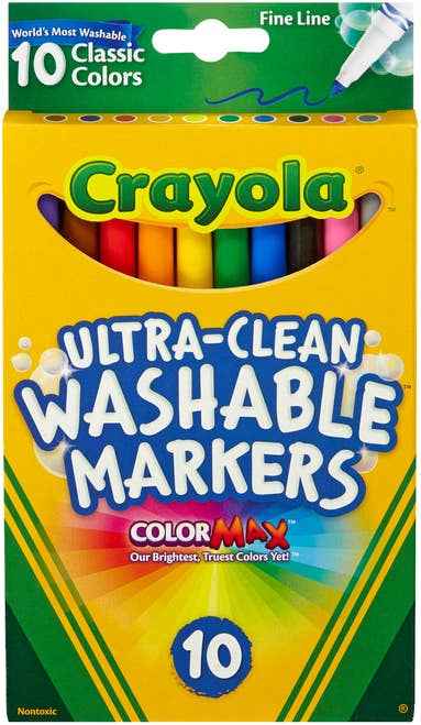 Crayola 10 Count Fine Line Classic Colour Washable Markers