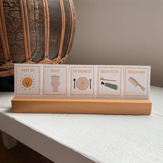 72 Daily Routine Cards with Display Stand, Visual Schedule Tools