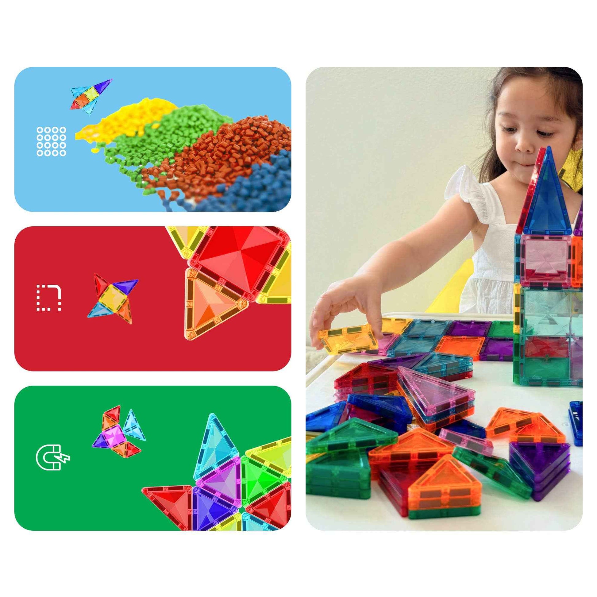 PicassoTiles 40pc Travel Size Magnetic Tile Building Set - PicassoTiles - Glee Garden
