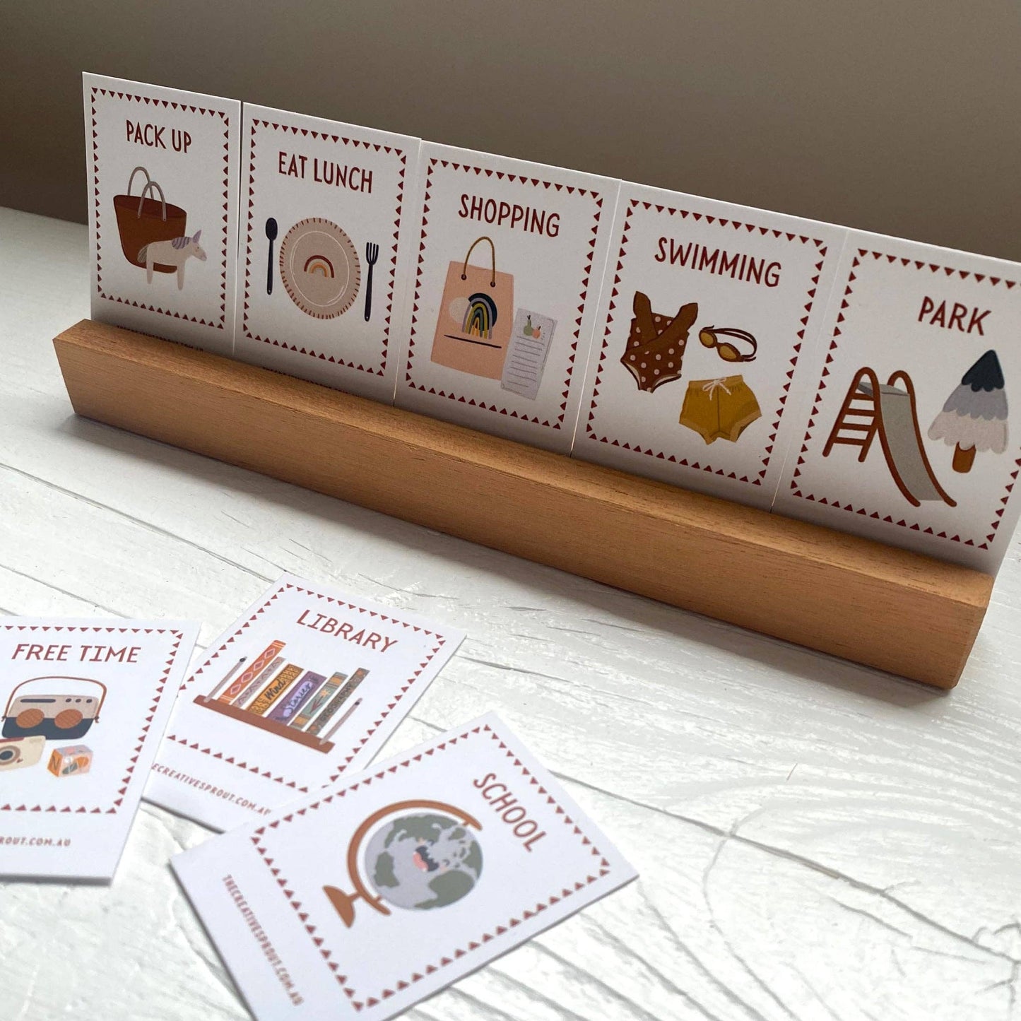 72 Daily Routine Cards & Display Stand - Daily Visual Cues - The Creative Sprout - Glee Garden