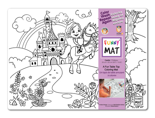 Castle Table Top Coloring Mat | Reusable & Washable Activity