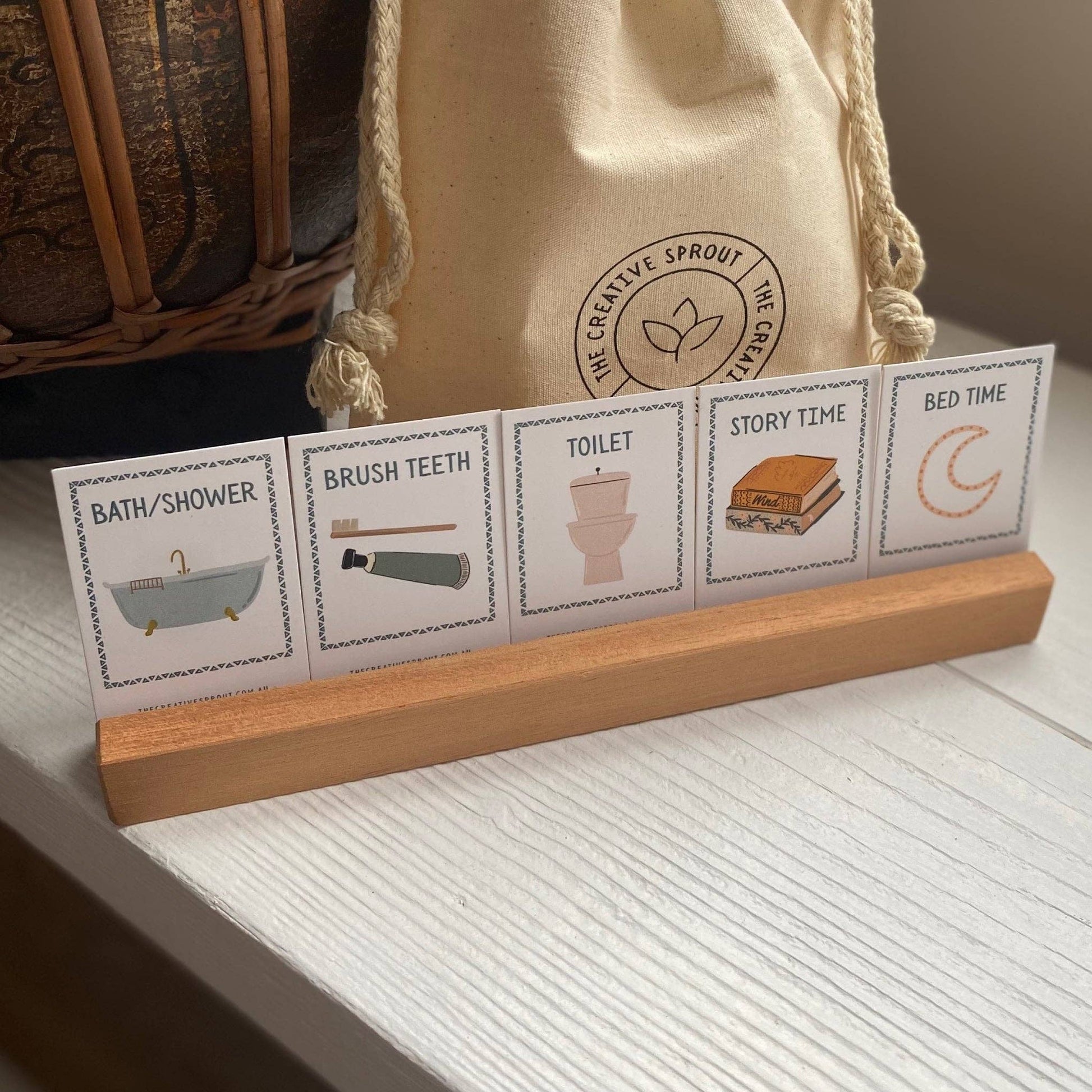 72 Daily Routine Cards & Display Stand - Daily Visual Cues - The Creative Sprout - Glee Garden