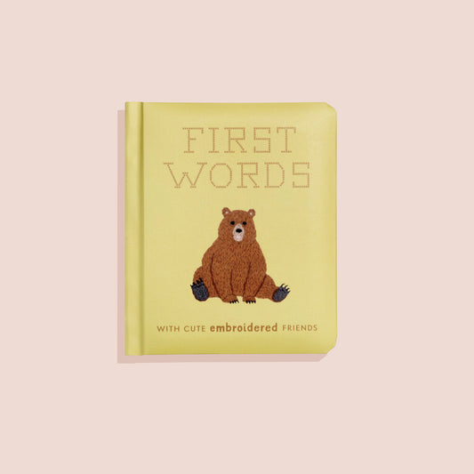 First Words Embroidered Friends Baby Board Book, Ages 1-3