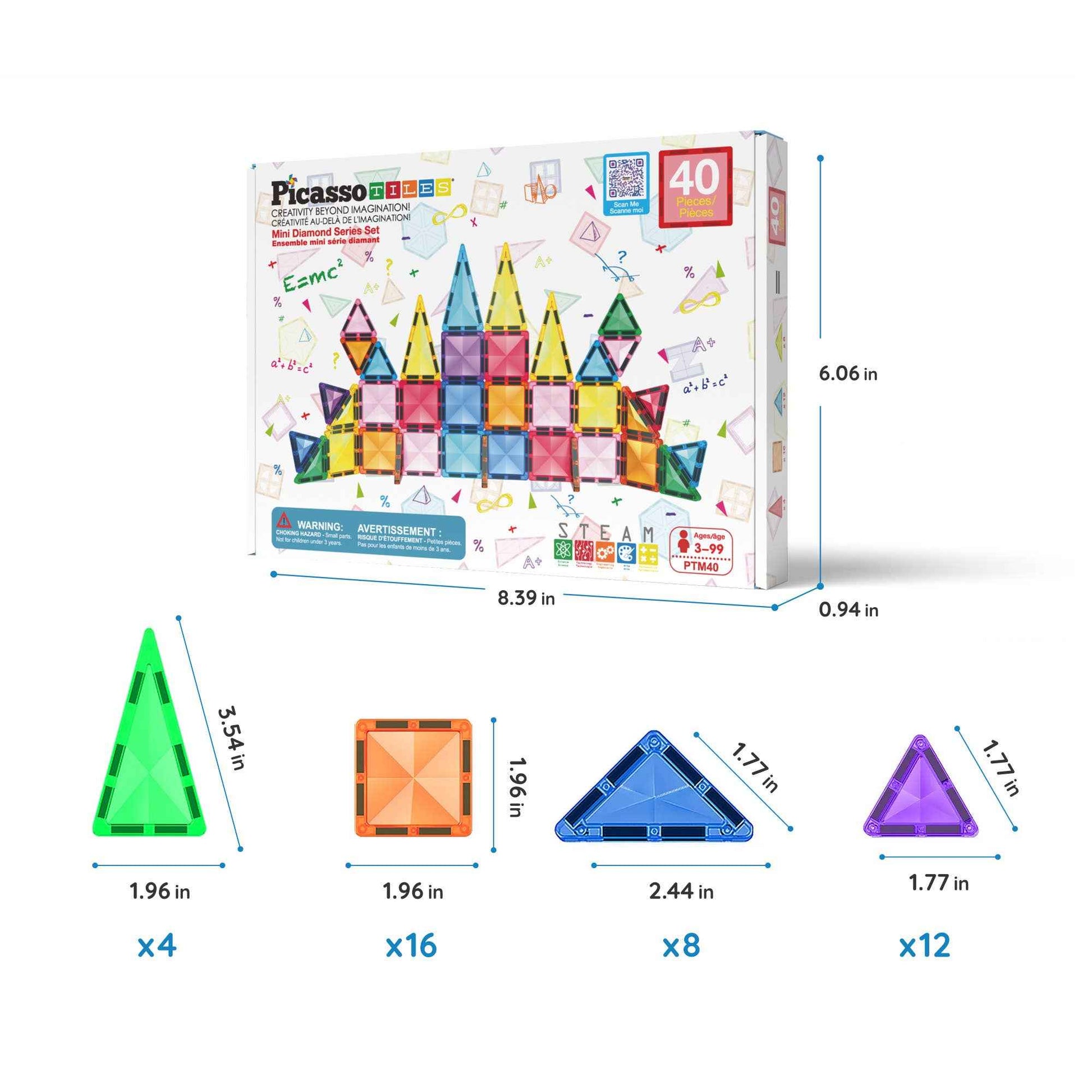 PicassoTiles 40pc Travel Size Magnetic Tile Building Set - PicassoTiles - Glee Garden