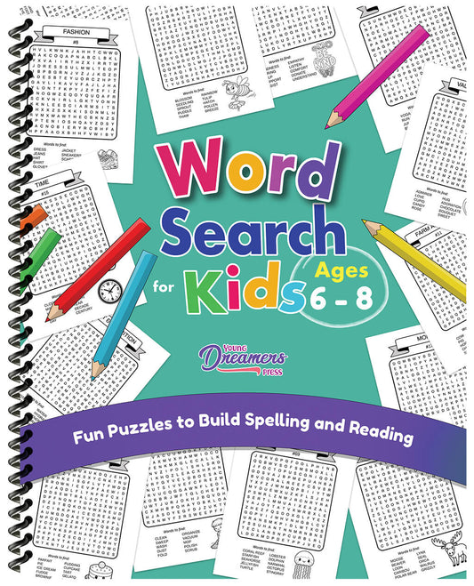 Word Search for Kids Ages 6-8 (Spiral Edition)